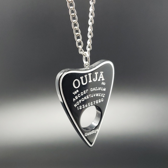 Ouija Board Pendant Silver Chain Necklace - Picture 4 of 6